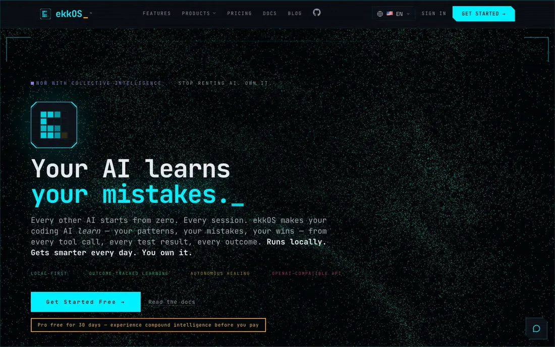 ekkOS Platform homepage