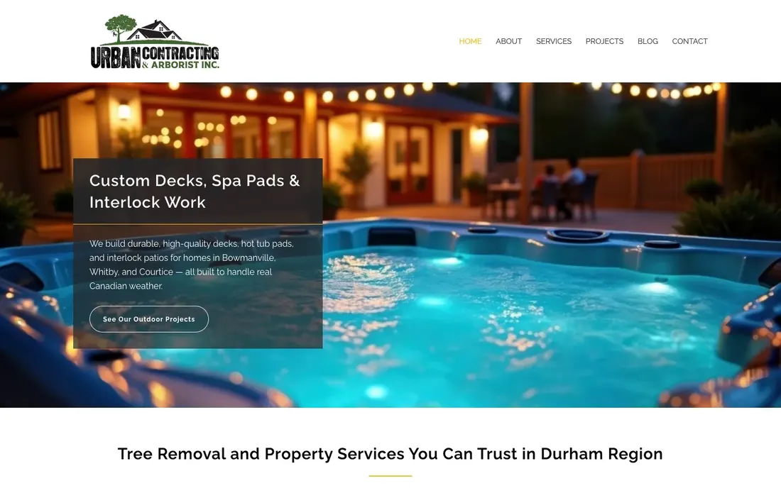 Urban Contracting & Arborist homepage